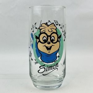 Vintage The Chipmunks Simon Drinking Glass Tumbler 1985 Bagdasarian‎ Productions